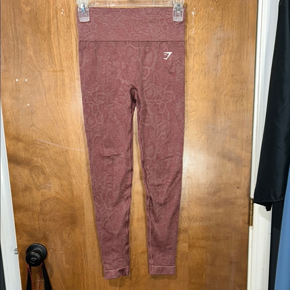 Gymshark Maroon Patterned Leggings